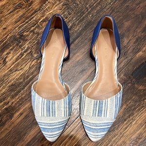 Tommy Hilfiger Slip On Flats Striped Blue White Size 7